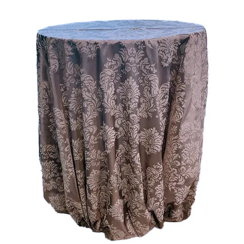 Silver Flock Taffeta Tablecloth