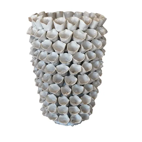 White Ceramic Barnacle Vase