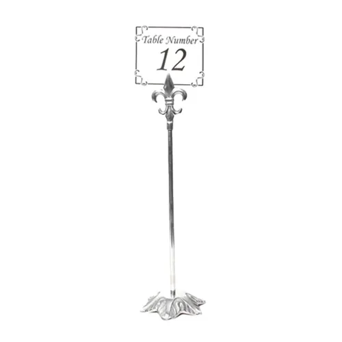 Silver Fleur-de-Lis Table Number Holder