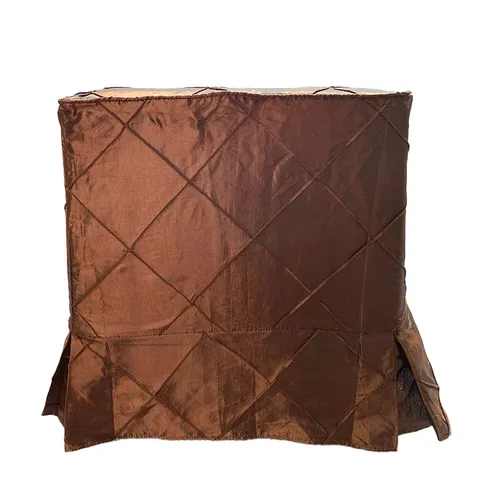 Chocolate Pin-Tuck Taffta Ottoman Covers