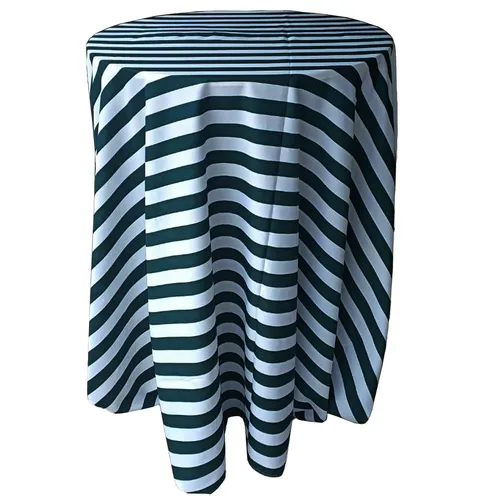 Green & White Stripe Tablecloth