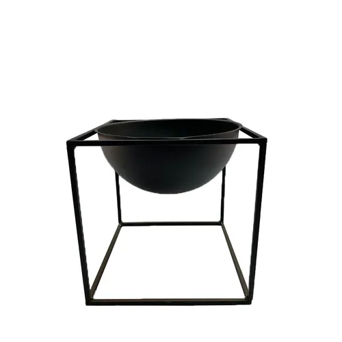 Black Metal Tube Planters