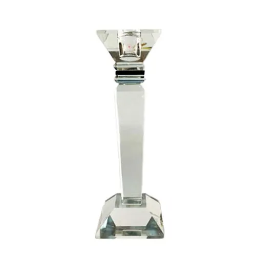 Crystal Candlestick with Black Rim - 25cm