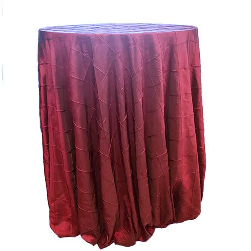 Burgundy Pin-Tuck Taffeta Tablecloth