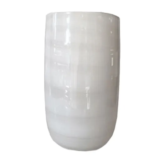 White Pearl Striped Vase
