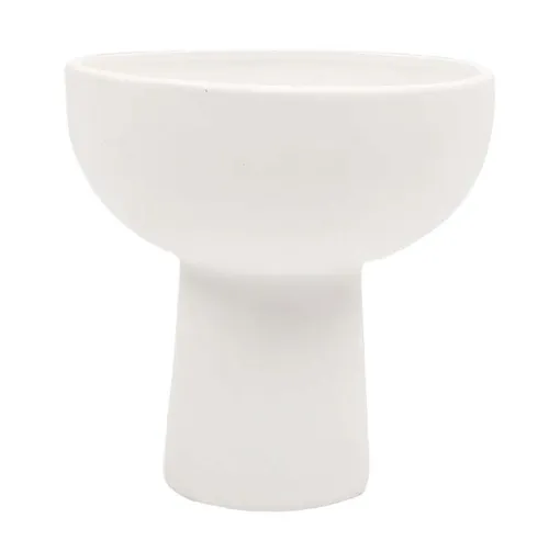 White Modernist Footed Vase