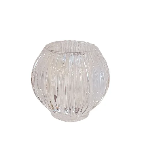 Clear Glass Ribbed Votive
