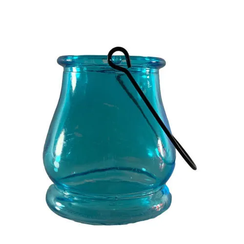Turquoise Lantern Glass Hanging Votive