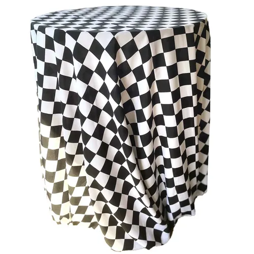 Black & White Checkered Tablecloth  