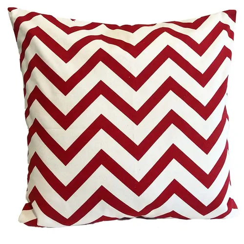 Red & White Chevron Cushion Covers
