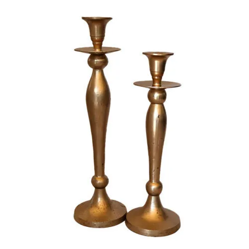 Gold Metal Candlestick 35cm