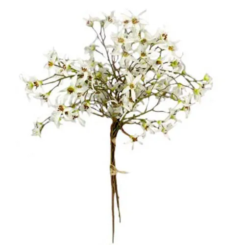 White & Yellow Dogwood Silk Blooms