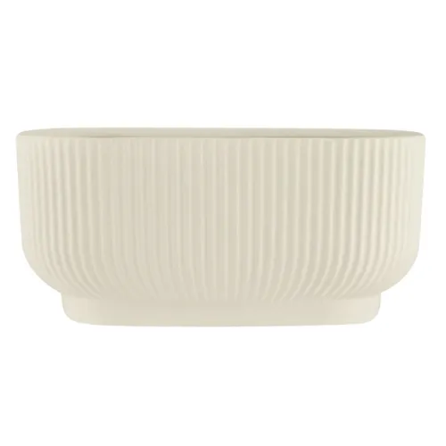 Ivory Ribbed Planter