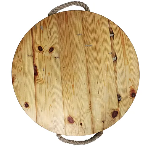 Wooden Round Cheese Board with Handles - Medium