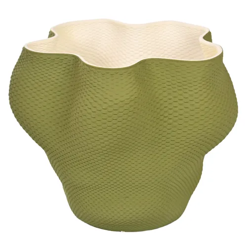 Green Wavy Knitted Pot