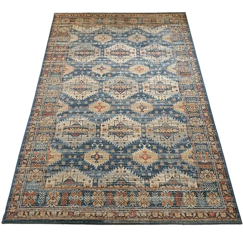 Blue & Yellow Patterned Carpet Rug