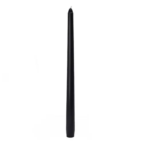Smooth Black Tapered Dinner Candles
