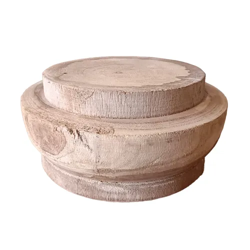 Raw Wood Tall Base Candle Holder