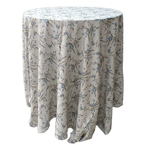 Stone & Blue Floral Tablecloth