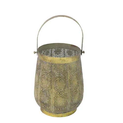 Antique Gold Large Lantern Vase 