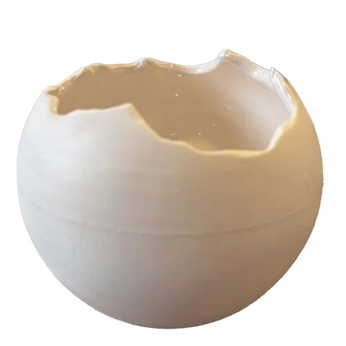 Ivory Eggshell Bowl Vase