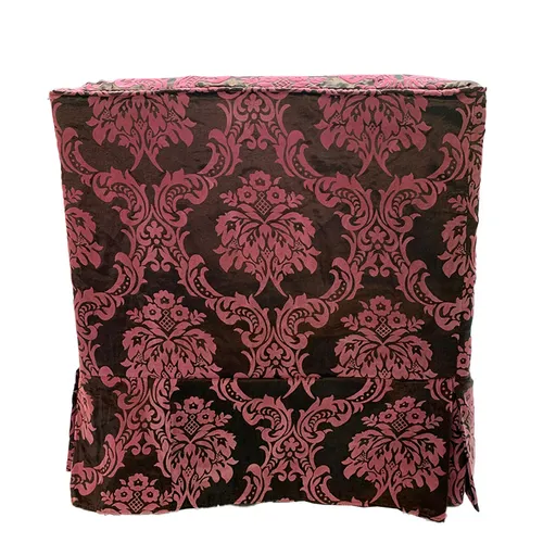 Chocolate & Pink Flock Ottoman Covers 