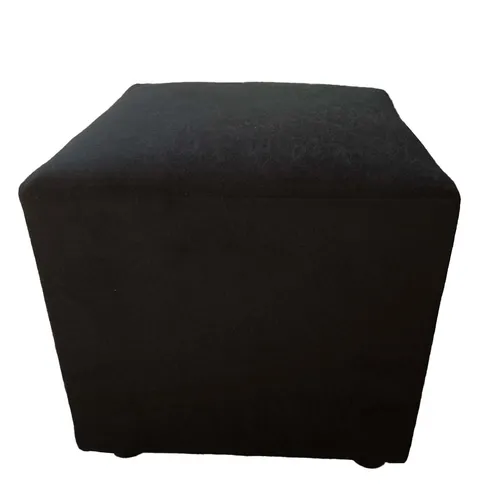 Black Suede Ottoman
