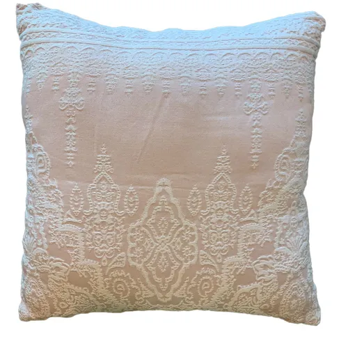 Pink Embossed Cushion Cover