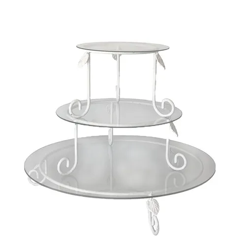 White Wrought Iron 3-Tier Cake Stand