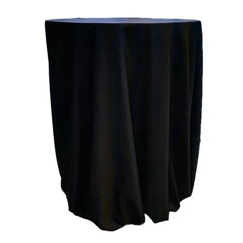 Black Embossed Round Tablecloth