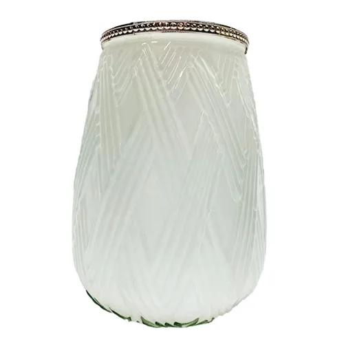 White Geometric Glass Vase