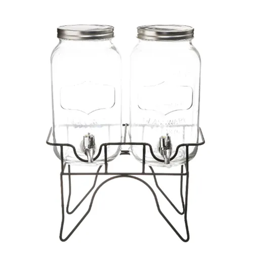 Double Glass Juice Urns with Stand