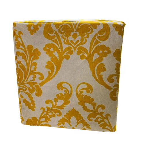 Yellow & White Patterned Ottoman Covers