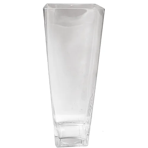 Clear Glass Square Tapered Vase