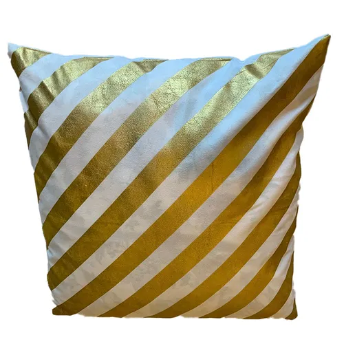Gold & White Striped Cushion Covers