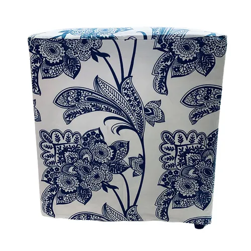Blue & White Floral Ottoman Covers