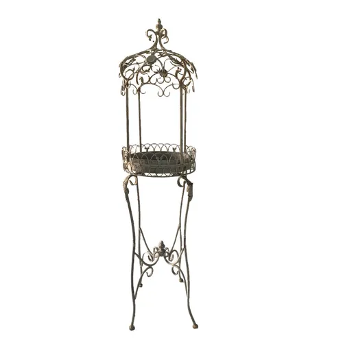 Grey Decorative Bird Cage on Stand