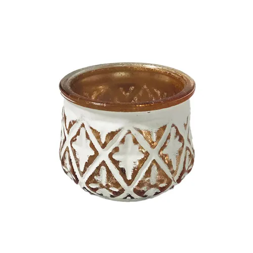Gold & White Embossed Votive