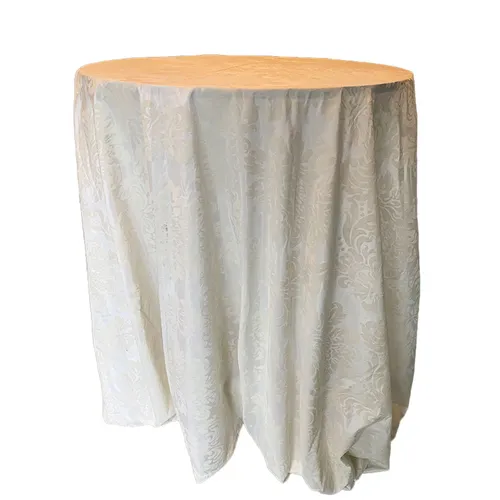Cream Flock Taffeta Tablecloth