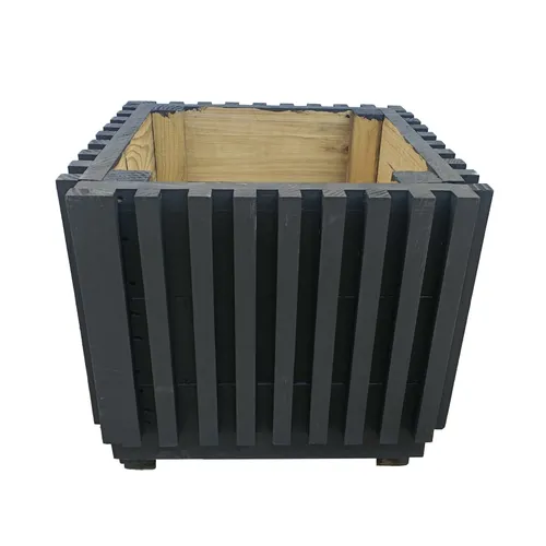 Black Square Wooden Planter Box
