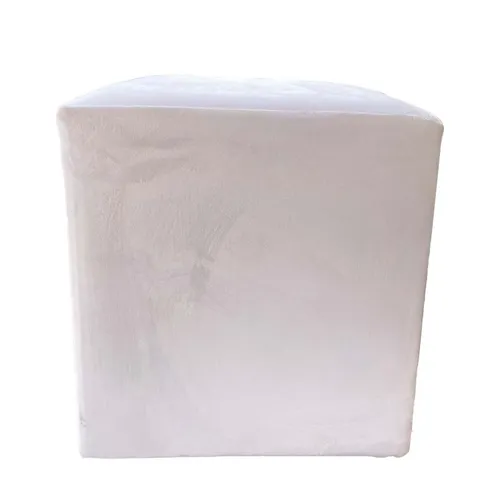 White Suede Ottoman