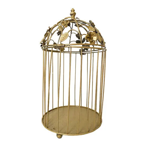 Gold Floral Bird Cage on Feet