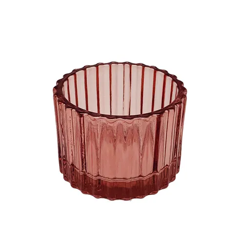 Blush Pink Glass Tealight Holder