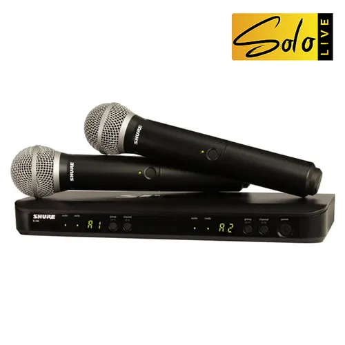 Hire - Shure BLX288/SM58 Wireless Microphone Dual Handheld Mic System (M17: 662-686MHz)