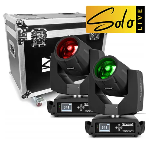 Hire - Beamz Tiger 7R Moving Head Hybrid Light Pair with Flight Case