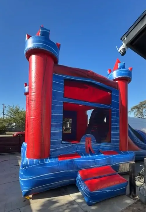 Red and Blue Castle Jumper & Slide 
