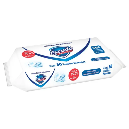 Toallas Humedas Escudo 50 pzas Antibacterial-204134