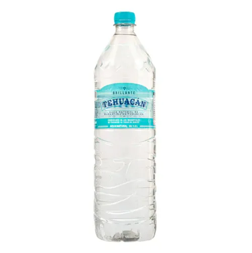 Caja de agua NATURAL Tehuacan Brillante 12x600ml Plastico-101018