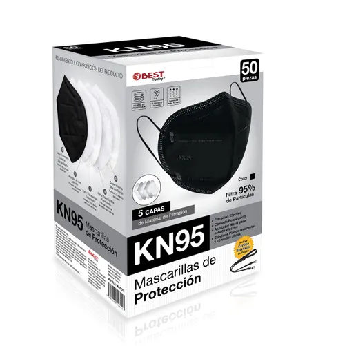 Cubrebocas Negro Individual KN-95-204119