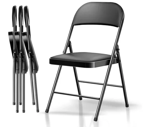 Sillas de Oficina Negras Plegables y Acolchonadas-402532